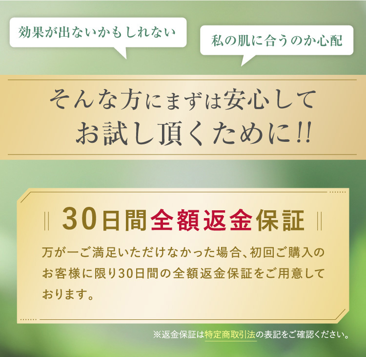 30日間全額返金保証