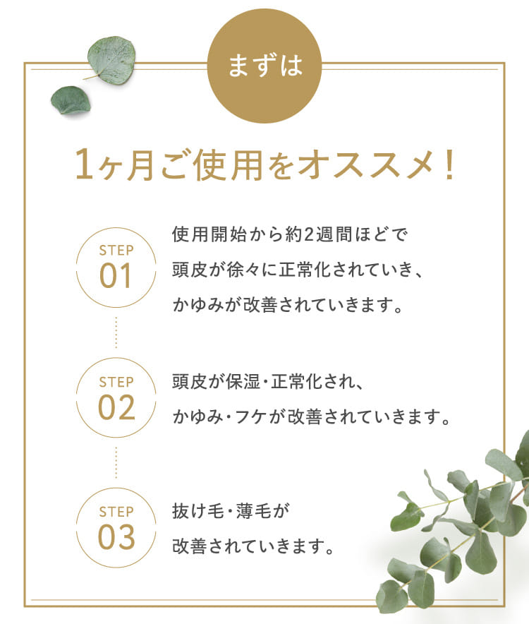 まずは1ヶ月ご使用をオススメ！