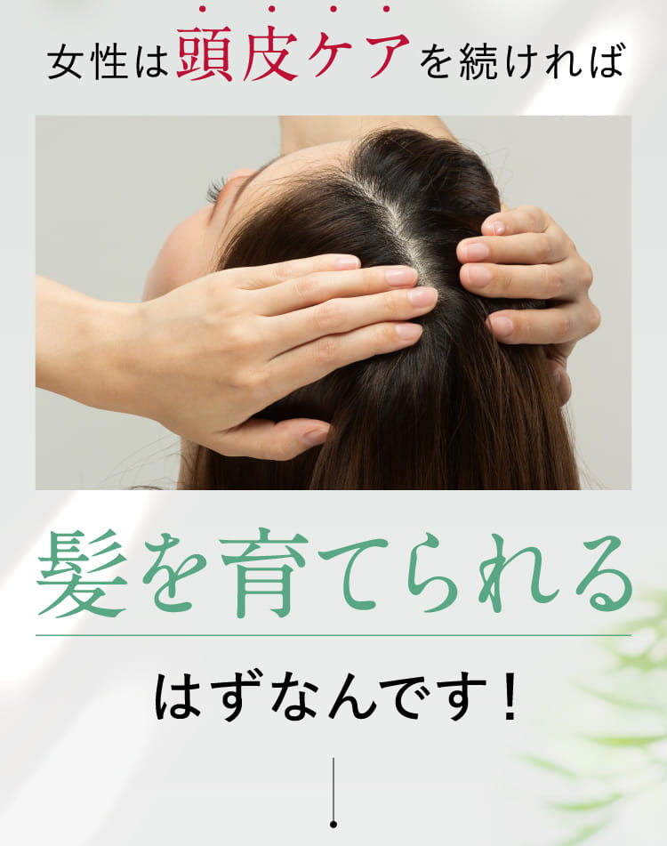 女性は頭皮ケアを続ければ髪を育てられるはずなんです！