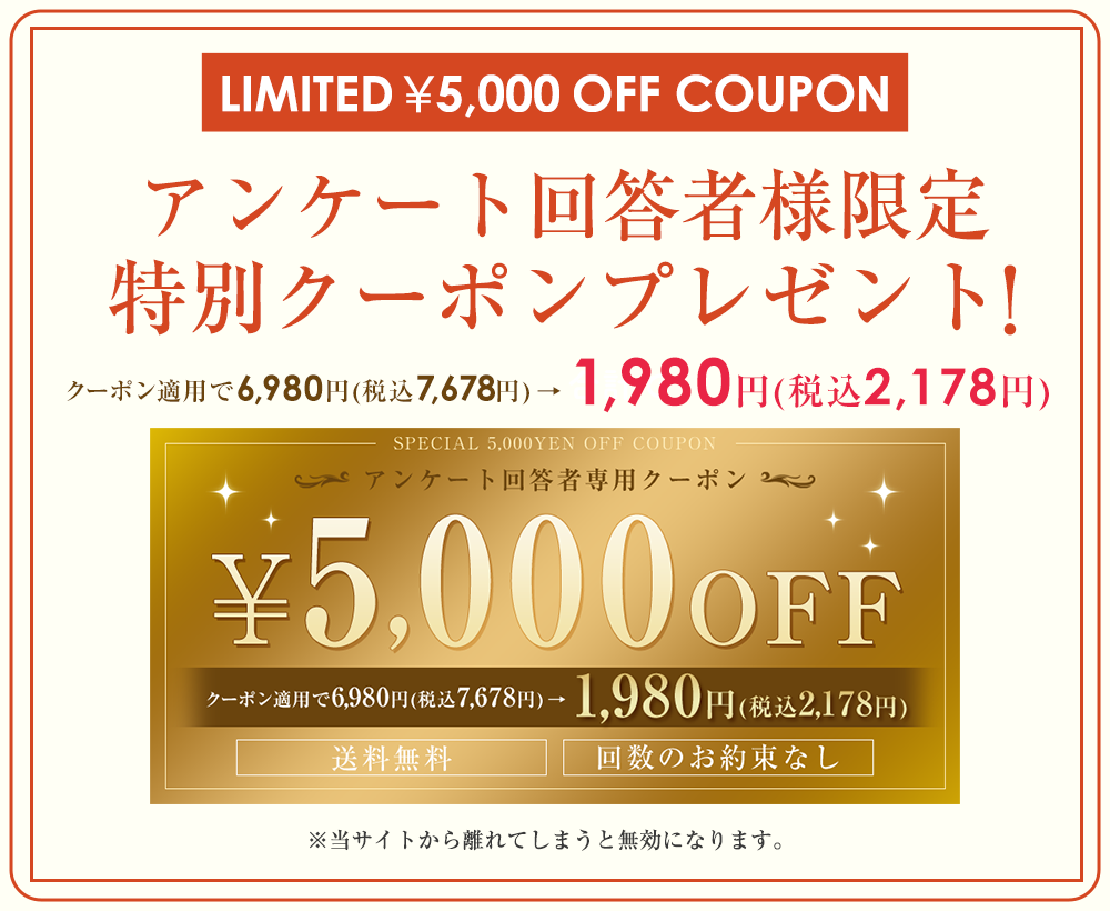 毎日百名さま限定で特別クーポンプレゼント！